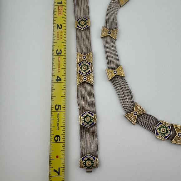 Vintage Sterling Silver and Enamel Byzantine Style Anatoli Desined Suite 128g - Picture 5 of 14